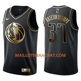 Maillot NBA Dallas Mavericks Kostas Antetokounmpo 37 Nike Noir Golden Edition Swingman - Homme